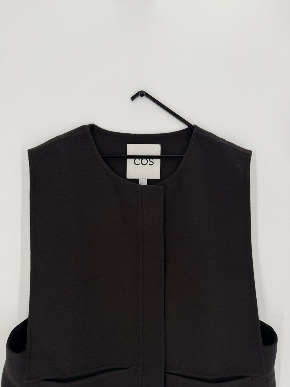 Cos Double Faced Wool Hybrid Vest In Dark Brown